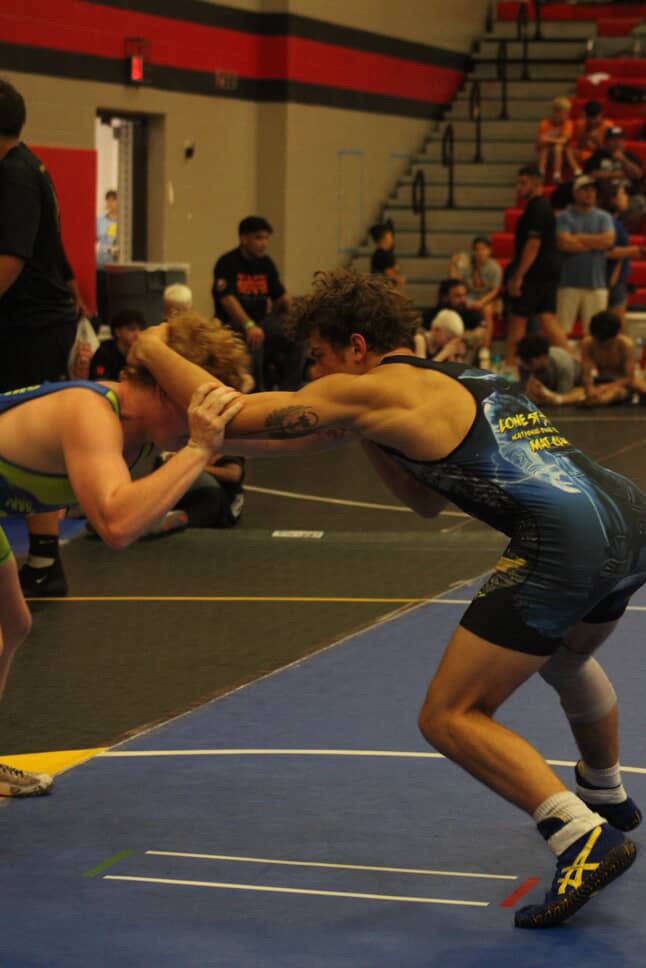 wrestlers on a match